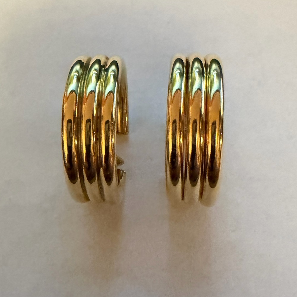 Vintage 14k Gold Hoop Clip on Earrings 11.4 grams